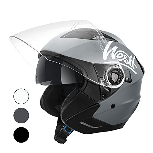 Westt casco jet doppia - , visiera