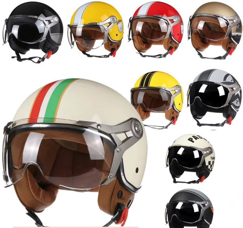 Casco moto jet vintage - 3/4,